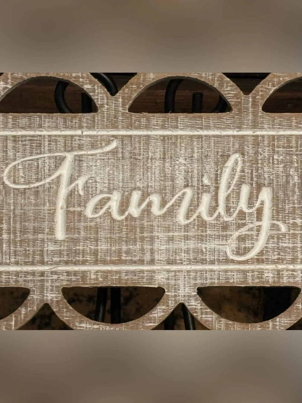 Rustic White 'Family' Cutout Wooden Wall Decor